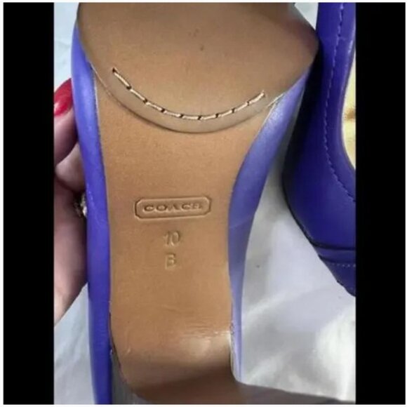 🍍Coach Desaree Purple Block Heel Pumps - Picture 4 of 7